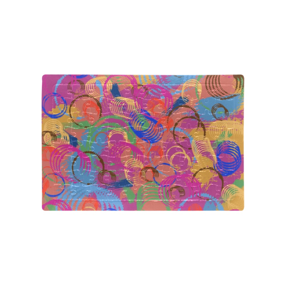 Paint and Rings Abstract A4 Size Jigsaw Puzzle (Set of 80 Pieces)