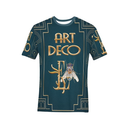 Art Deco Collectable  Fly Men's All Over Print T-Shirt (Solid Color Neck) (Model T63)