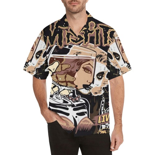 misfits live Rockabilly Hawaiin Hawaiian Shirt with Merged Design (Model T58)