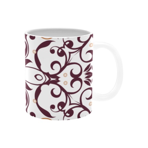 Abstract purple floral pattern White Mug(11OZ)