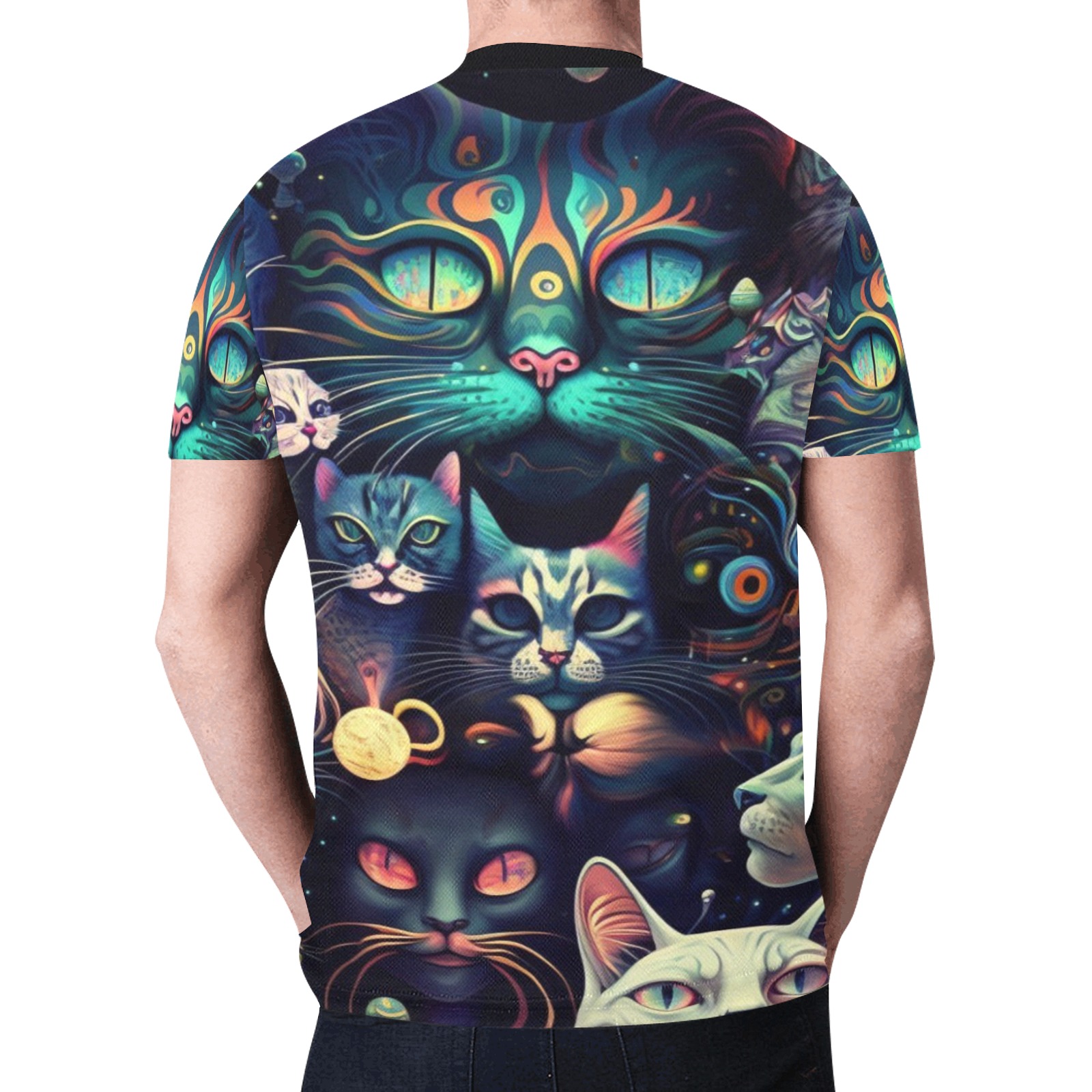ai cats, trippy New All Over Print T-shirt for Men (Model T45)