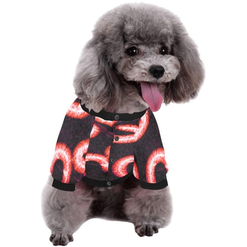 Distressed Hearts Red Pet Dog Round Neck Shirt