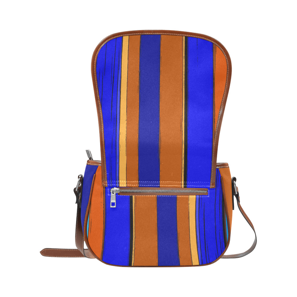 Abstract Blue And Orange 930 Saddle Bag/Large (Model 1649)