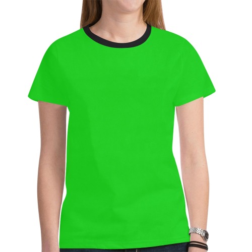 Merry Christmas Green Solid Color New All Over Print T-shirt for Women (Model T45)
