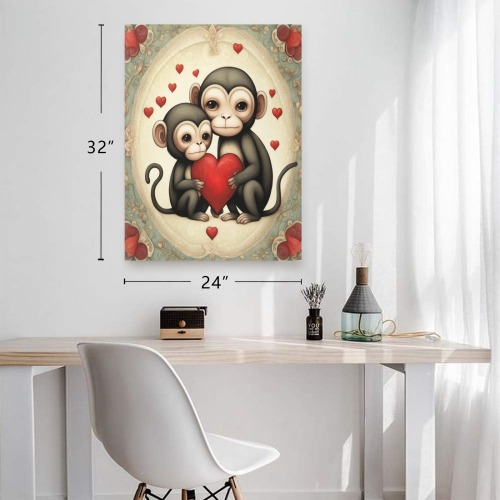Monkey Love Frame Canvas Print 24"x32"