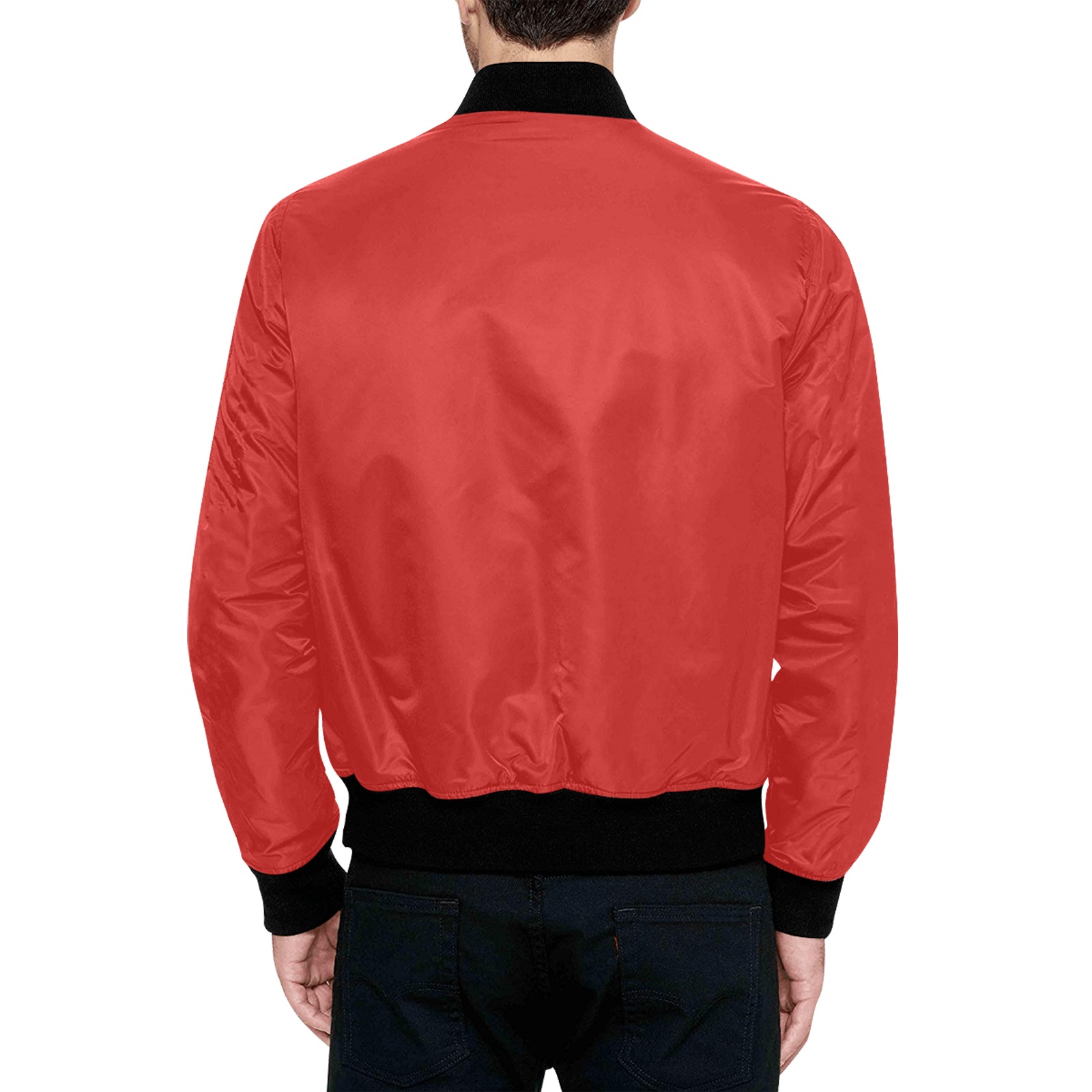 RED JACKET All Over Print Quilted Bomber Jacket for Men (Model H33)