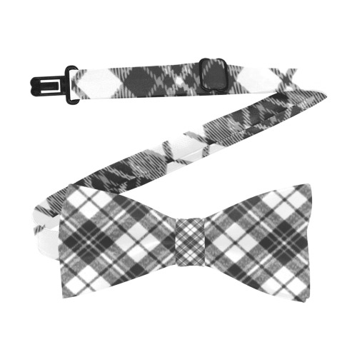 Tartan black white pattern holidays Christmas xmas elegant lines geometric cool fun classic elegance Custom Bow Tie