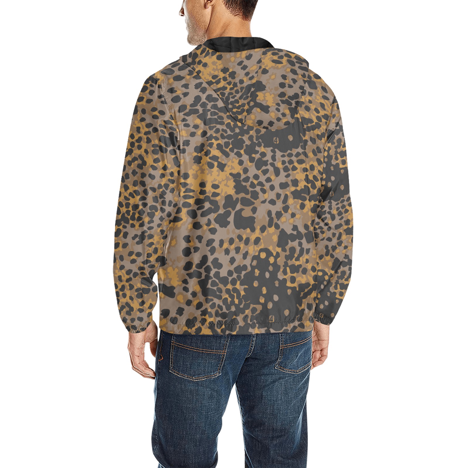German WWII Platanentarn fall Camouflage All Over Print Quilted Windbreaker for Men (Model H35)