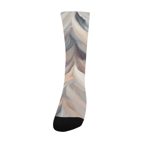 Stunning abstract brush strokes of beige colors Men's Custom Socks