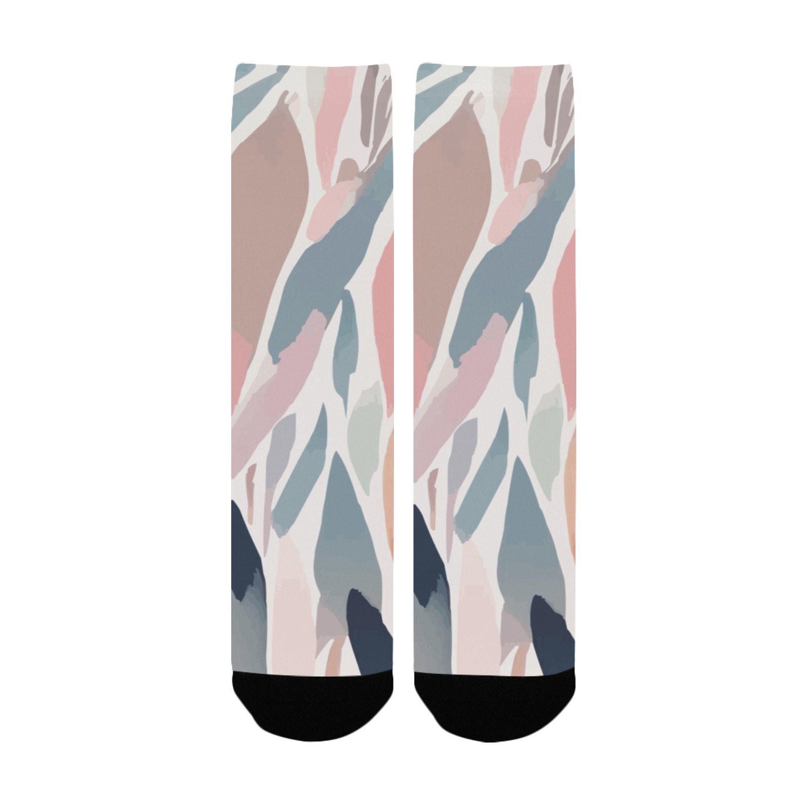 Stylish abstract shapes of pink, blue, gray colors Custom Socks for Women