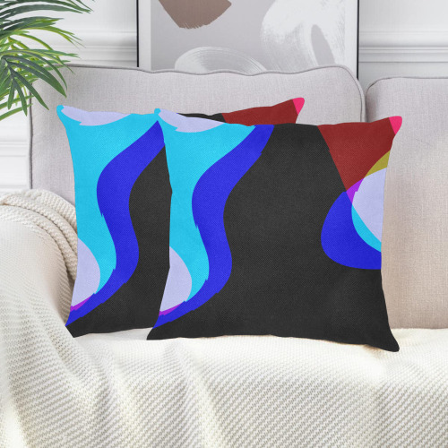 Abstract 2322 Linen Zippered Pillowcase 18"x18"(Two Sides&Pack of 2)