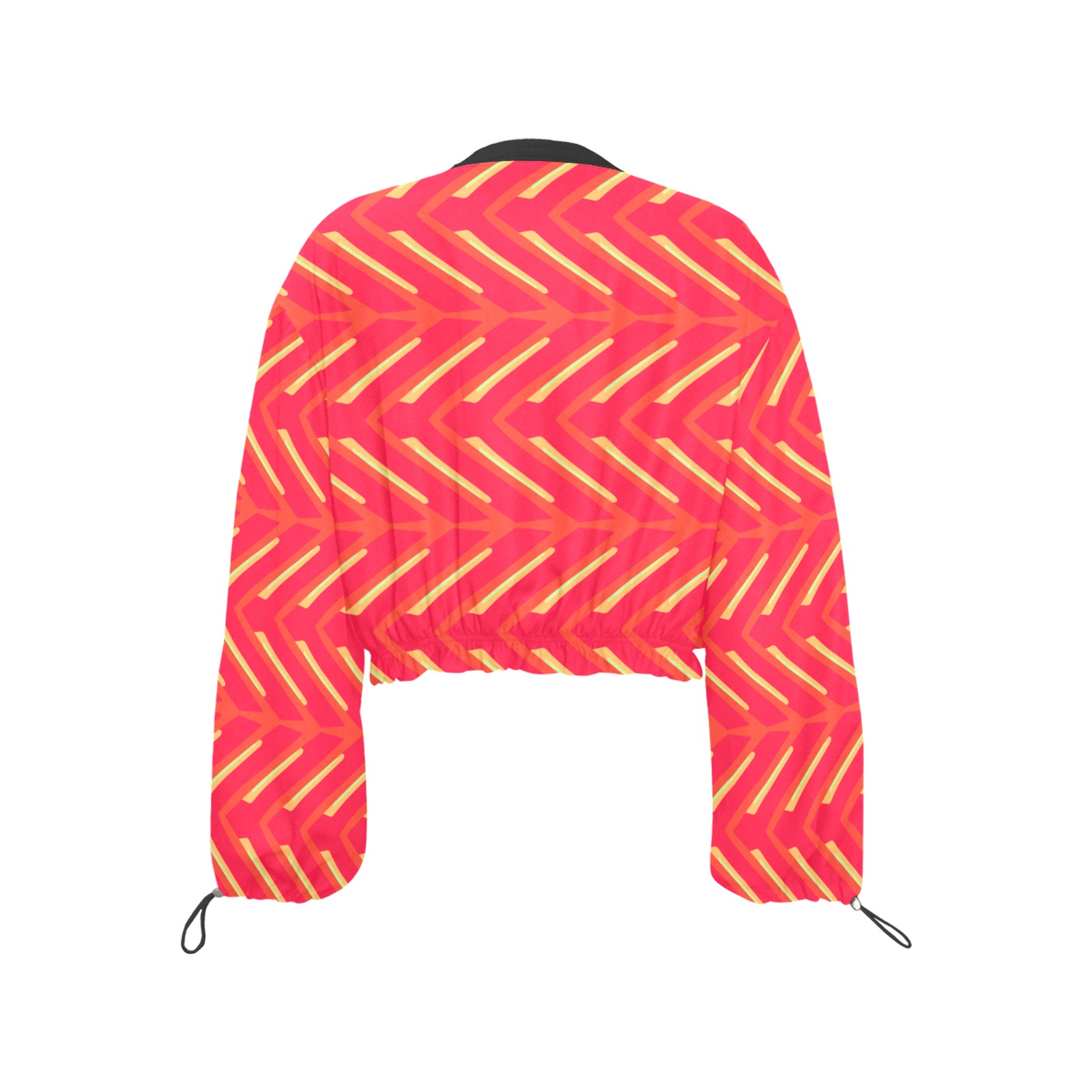fucsia arrows ornamental Cropped Chiffon Jacket for Women (Model H30)
