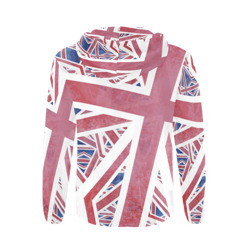 Abstract Union Jack British Flag Collage All Over Print Full Zip Hoodie for Men (Model H14)
