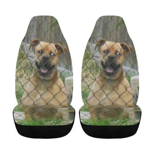 A Smiling Dog Car Seat Cover Airbag Compatible (Set of 2)