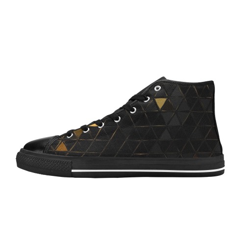 mosaic triangle 7 High Top Canvas Shoes for Kid (Model 017)