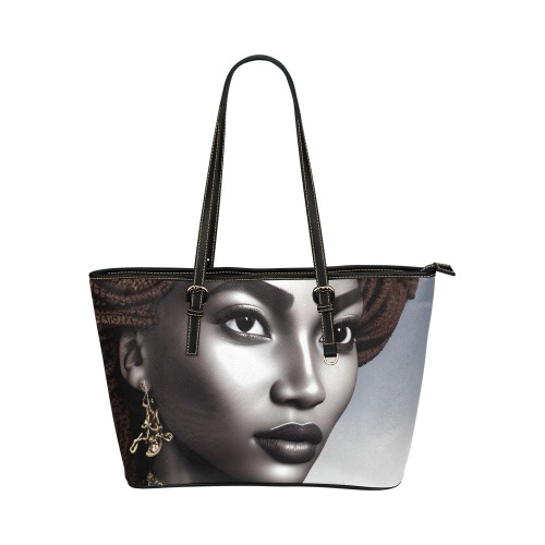 Warrior Queen Tote Leather Tote Bag/Large (Model 1651)