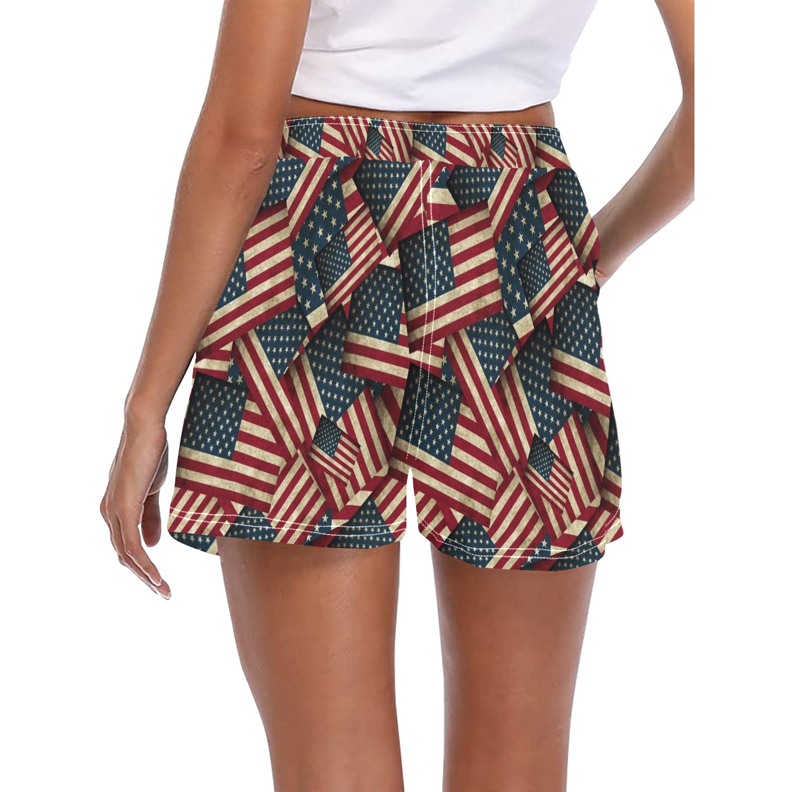 Patriotic USA American Flag Art Women's Casual Board Shorts (Model L54)