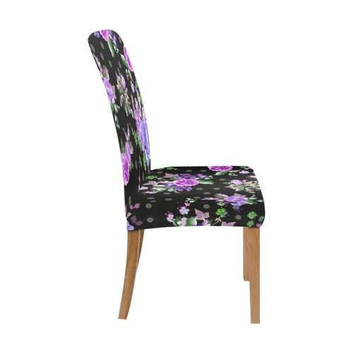 Purple Flower Dreams Removable Dining Chair Cover