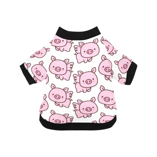 Adorable Flying Pigs Pet Dog Round Neck Shirt