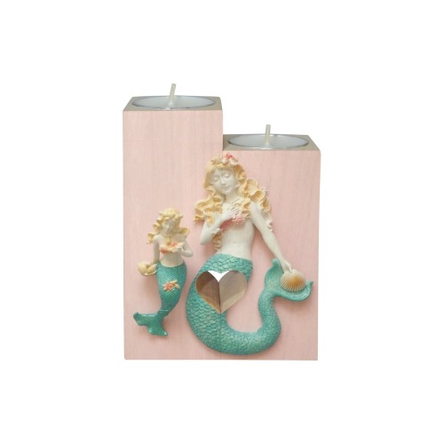 Mermaids Wooden Candle Holder (Without Candle)