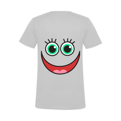 Don’t Worry Be Happy Cartoon Face Men's V-Neck T-shirt (USA Size) (Model T10)