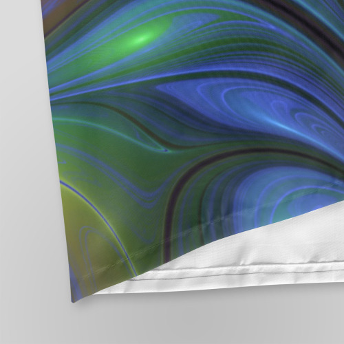 Colorful Luminous Abstract Blue Pink Green Fractal Shower Curtain 60"x72"