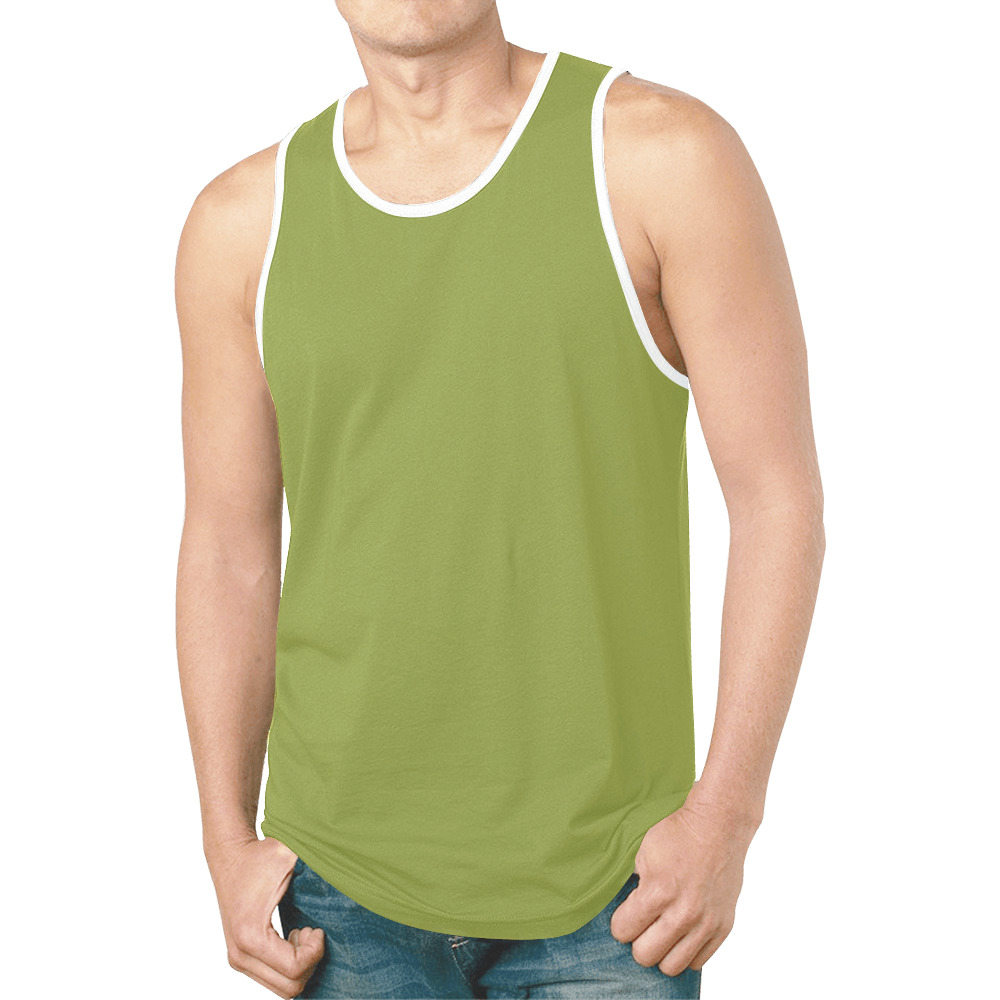 green New All Over Print Tank Top for Men (Model T46)
