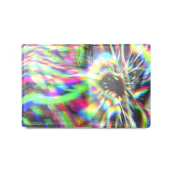 Abstract Burst of Light and Color Men's Leather Wallet (Model 1612)