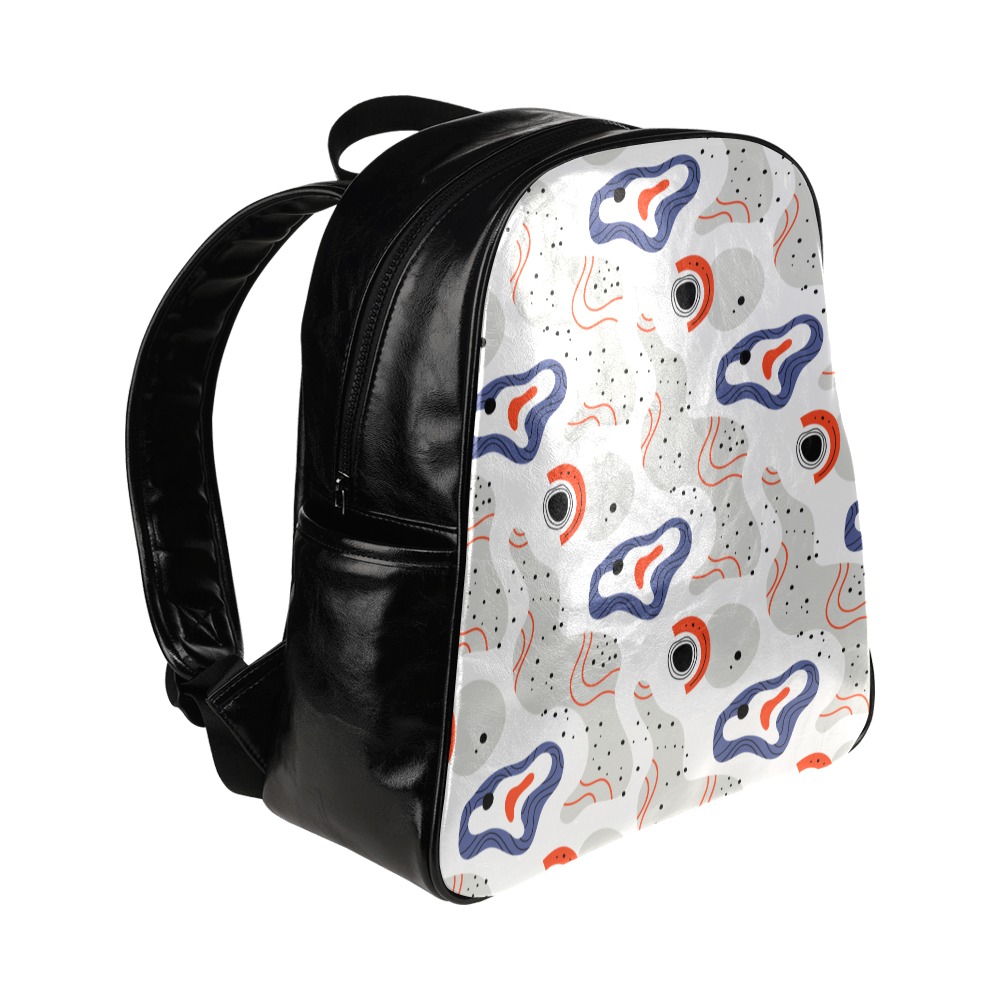 Elegant Abstract Mid Century Pattern Multi-Pockets Backpack (Model 1636)