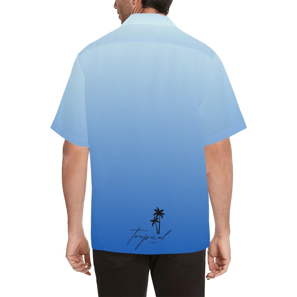 Tropical Vibes Men’s Hawaiian Shirt Hawaiian Shirt with Merged Design (Model T58)