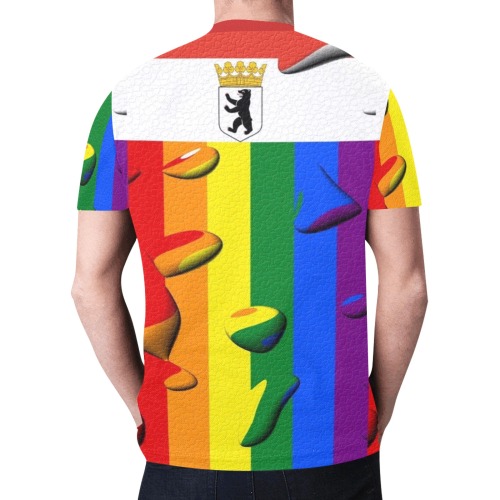 Berlin Pride Flag Pop Art by Nico Bielow New All Over Print T-shirt for Men (Model T45)