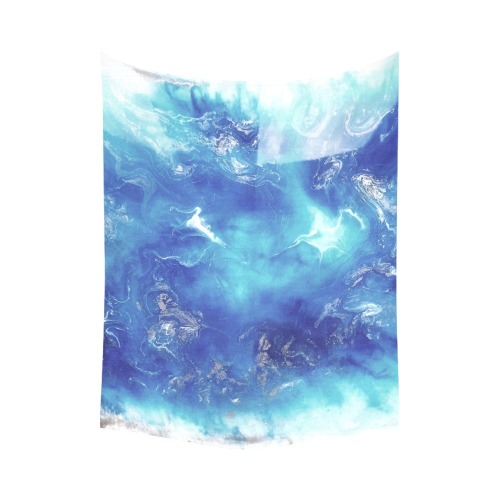 Encre Bleu Photo Cotton Linen Wall Tapestry 80"x 60"