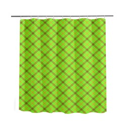 Tami Kaye Plaid in Green and Orange Shower Curtain 66"x72"