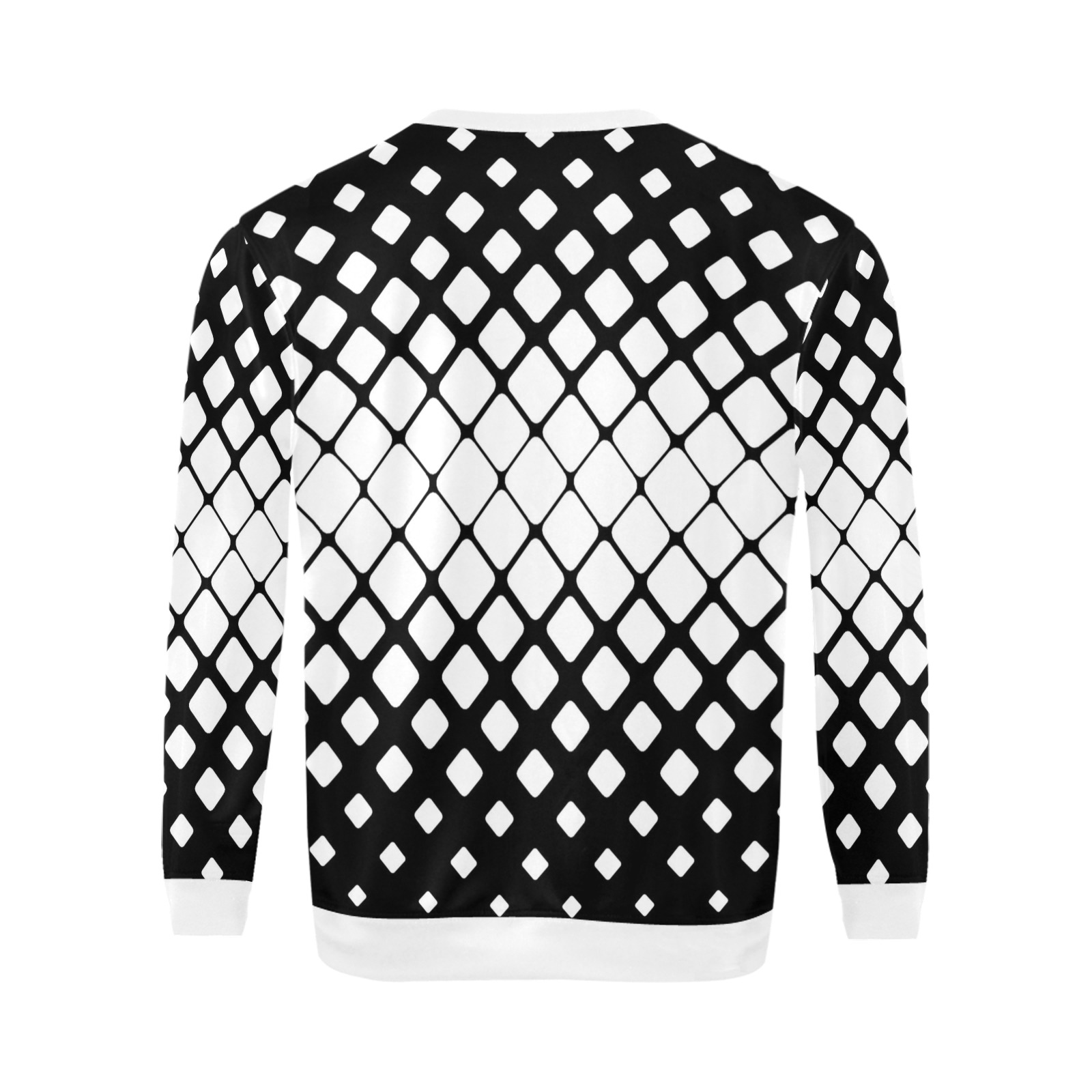 BLACK AND WHITE PATTERN All Over Print Crewneck Sweatshirt for Men (Model H18)