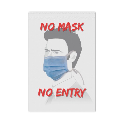 STOP , No mask, No Entry 3 Garden Flag 12‘’x18‘’(Twin Sides)