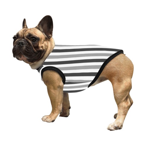 Black and Gray Stripe All Over Print Pet Tank Top