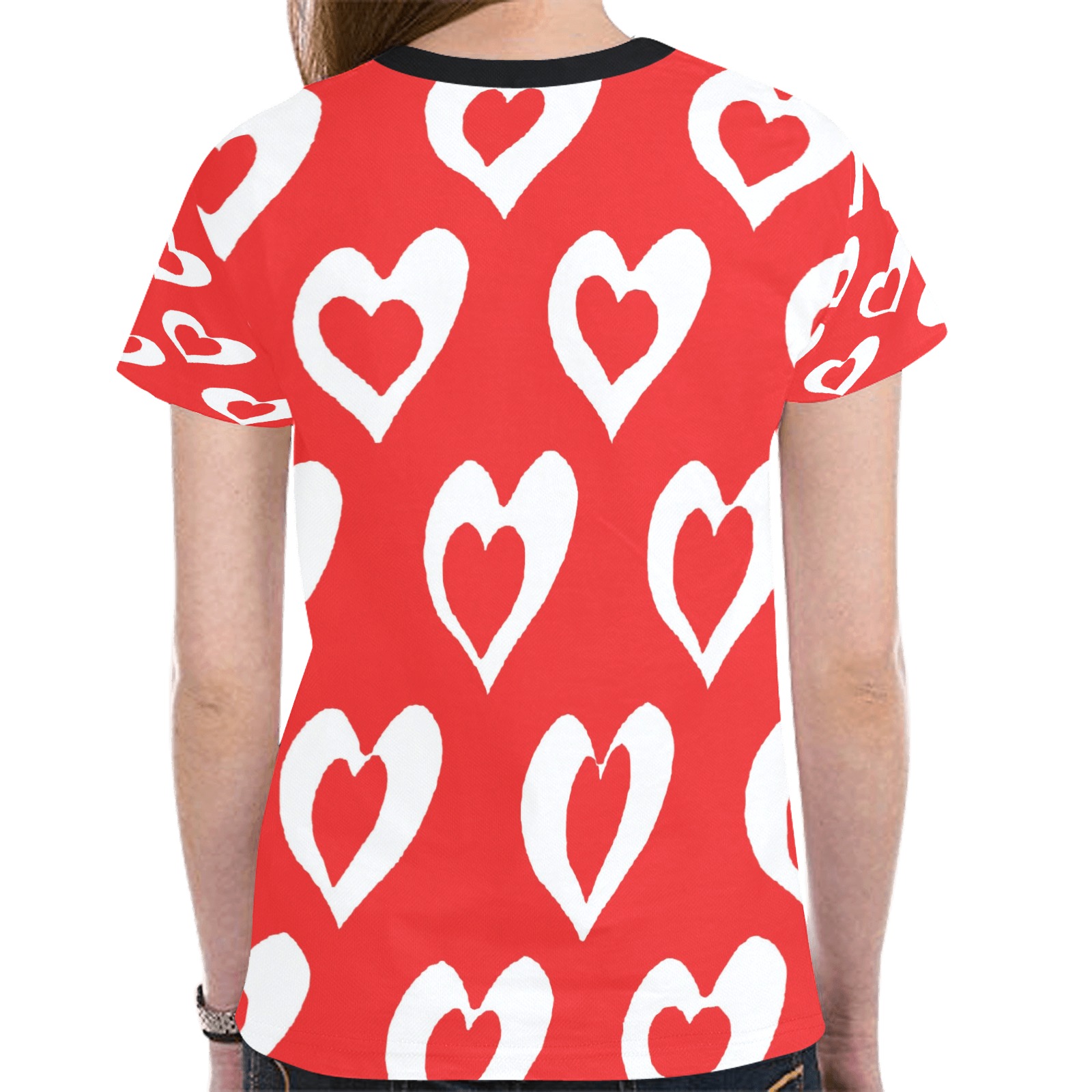 heart within a heart New All Over Print T-shirt for Women (Model T45)