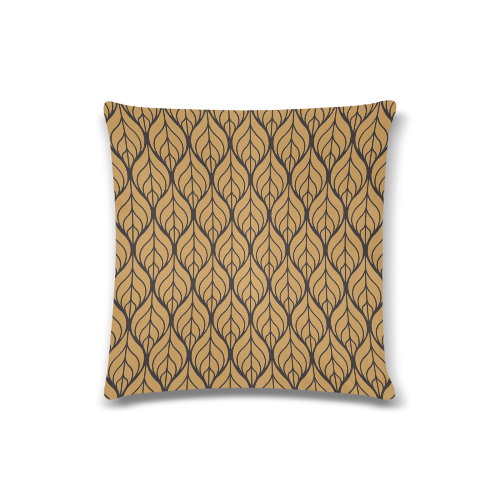Bronze Leaves Custom Zippered Pillow Case 16"x16"(Twin Sides)