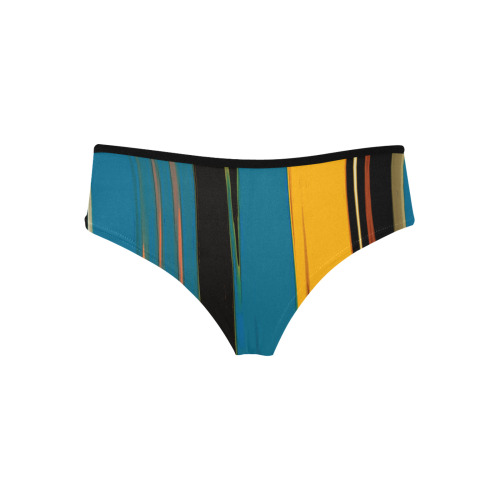 Black Turquoise And Orange Go! Abstract Art Women's Hipster Panties (Model L33)