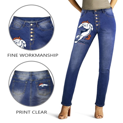 Broncos Full Women's Jeans (Front&Back Printing)