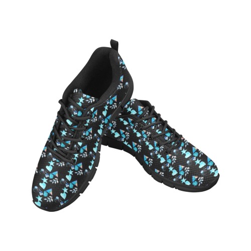 stars flowers Men's Breathable Running Shoes (Model 055)