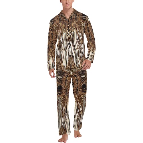 Crazy zebra 2 - 5 bis Men's V-Neck Long Pajama Set