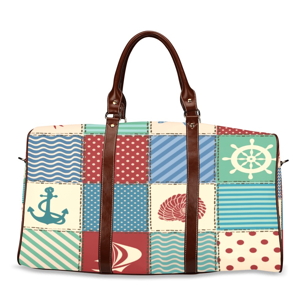 Nautical Sailor Travel bag Waterproof Travel Bag/Large (Model 1639)