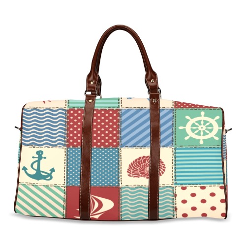 Nautical Sailor Travel bag Waterproof Travel Bag/Large (Model 1639)