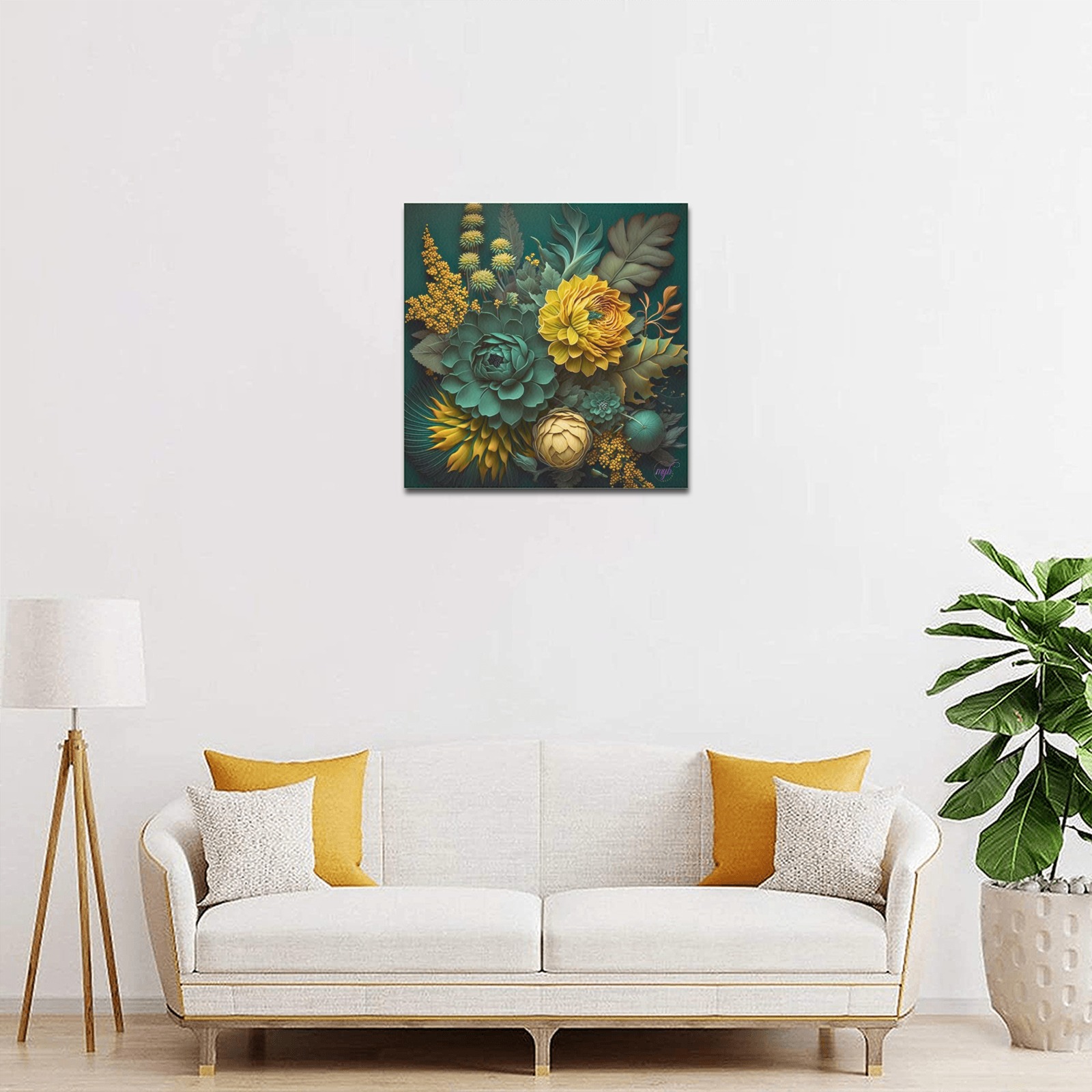 April Showers bring May Flowers Upgraded Canvas Print 16"x16"