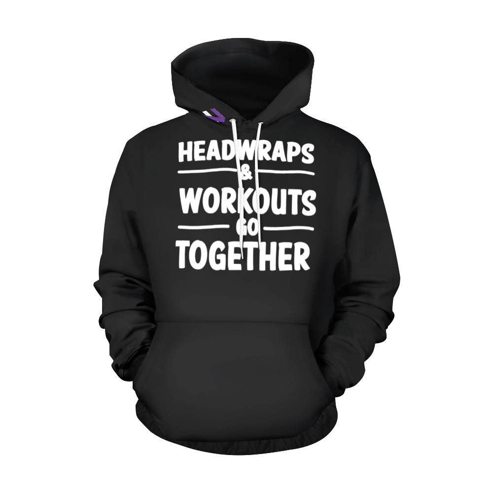 HEADWRAPS N WKOUTS BLK Hoodies All Over Print Hoodie for Men (USA Size) (Model H13)