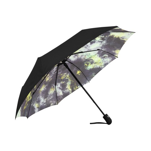 Green and black colorful marbling Anti-UV Auto-Foldable Umbrella (Underside Printing) (U06)