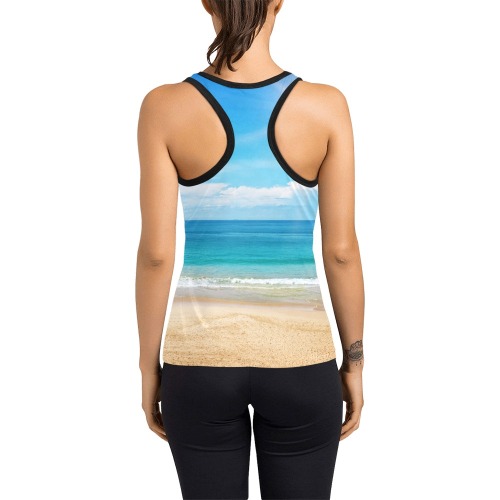 beautiful seascape Women's Racerback Tank Top (Model T60)