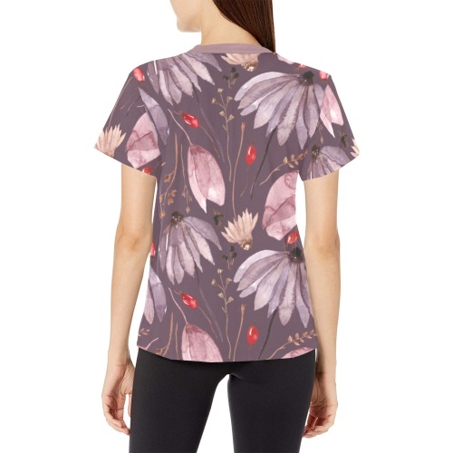 Wildflowers Women's All Over Print Crew Neck T-Shirt (Model T40-2)