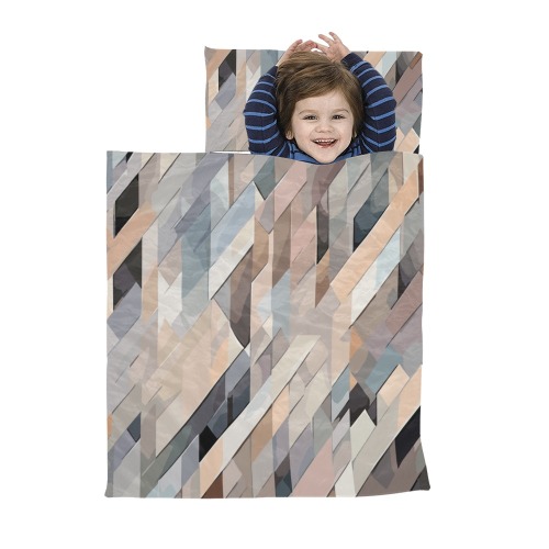 Chic geometric pattern of diagonal lines in beige Kids' Sleeping Bag